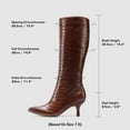 thumbnail image 5 of BURUDANI Women Sexy Pointed-Toe Knee-High Kitten-Heel Tall Fashion Boots, 5 of 6