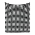thumbnail image 1 of Black and White Soft Flannel Fleece Throw Blanket, Intertwined Circles and Rhombuses Pattern Monochrome Curved Stripes, Cozy Plush for Indoor and Outdoor Use, 50" x 70", Black and White, by Ambesonne, 1 of 6