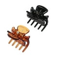 thumbnail image 4 of Raindrops 2Pcs Small Plastics Hair Claw Clip for Girls Mini Bright Black and Bright Brown 1.1In Styling Accessories, 4 of 8