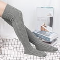 thumbnail image 4 of Loritta 2 Pairs Women Cable Knitted Thigh High Socks Long Winter Socks over Knee Size 6-9, 4 of 6