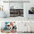 Wooden Freestanding Pet Gate for Dogs, 24 inch Step Over Fence, Folding Convertible Puppy Pen