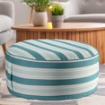 thumbnail image 2 of Outdoor Inflatable Pouf Striped Teal, 2 of 3