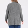 thumbnail image 4 of GRACE & GRANDEUR Women's Plus Size Open Front Cardigan Ribbed Knit Long Sleeve Casual Sweaters Cardigans with Pockets 1X Gray, 4 of 7