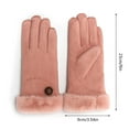 thumbnail image 2 of Dyfzdhu Women Fashion Warm Gloves Outdoor Riding Driving Cute Bow Plus Fleece Touched Screen NonSlip Gloves Brown, 2 of 3