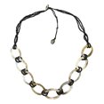 thumbnail image 1 of Beach Chic Linked Blacklip Shell Ovals and Crystal Bead Necklace, 1 of 4