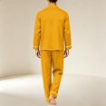 thumbnail image 6 of Delconic Mens Pajama Set Long Sleeve Button Front Sleepwear Set Loose Fit Top and Full Length Pants Loungewear Nightwear Orange XL, 6 of 6