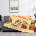 thumbnail image 2 of Balery Gnomes Happy Thanksgiving Manta de Franela con Dibujo, Lujo Ultra Suave y Cálido, Antipelusa y Resistente a las Arrugas para Cama, Sofá, Camping -80"x60", 2 of 6