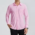 thumbnail image 5 of Men's Stretch Dress Shirt Solid Color Wrinkle Free Long Sleeve Casual Business Button Down Shirts, 5 of 7