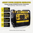 thumbnail image 5 of Aceup Energy 4500W Peak Inverter Generator, 3600W Running Watts, 223cc 4-Stroke OHV, Pull Cord Start, 75 dB, EPA Compliant, for Camping and Home Backup, 5 of 7