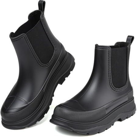 

Women s Short Rain Boots Waterproof Slip On Ankle Chelsea Booties
