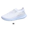 thumbnail image 3 of Espadrilles en Maille pour Femmes Chaussures en Cristal Espadrilles Décontractées avec Strass Bas Mode Respirant Semelle Souple Course Marche Extérieure Dames Blanc 40, 3 of 9