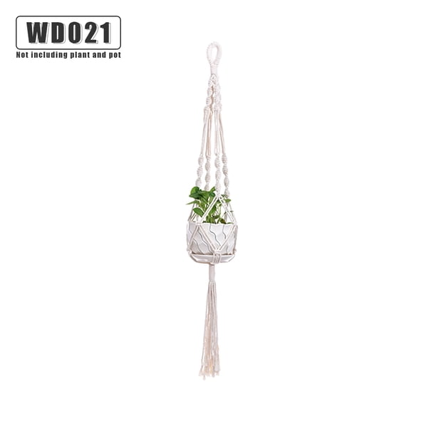 Yuarrent Cestas colgantes 100 hechas a mano, soporte para plantas, macramé, colgador de plantas, maceta para colgar en la pared interior, soporte para Jardín y Patio No.21 Yuarrent HA001777-21