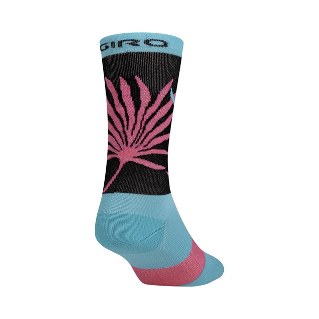 Giro Comp Racer High Rise Adult Cycling Socks - Screaming Teal/Neon Pink Palms (2022), Large