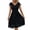 Black, variant on Laqbezok Women's V-Neck Pleated Chiffon Dress, Elegant Lace Short Sleeve A-Line Midi Gown, Casual Self-Tie Waist Wedding Guest Party Dress
