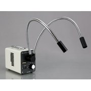 AmScope 20W LED Fiber Optic Dual Gooseneck Lights Microscope Illuminator New