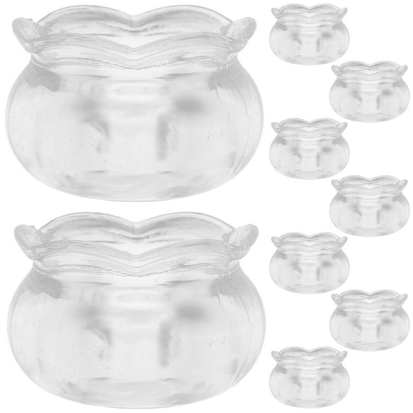 MOVTOTOP 10Set Small Fish Bowls 3.00X3.00X2.00CM PS Plastic Home Decor Office Decor Living Room Decor