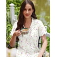 thumbnail image 2 of Ekouaer Cotton Nightgowns for Women Button Down Sleep Shirts Short Sleeve Night Gown Boyfriend Sleepwear Soft Night Shirts, 2 of 6