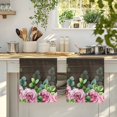 thumbnail image 4 of Spring Pink Roses Kitchen Towels Set of 2, Pastoral Eucalyptus Leaves Brown Wooden Absorbent Dish Towels for Kitchen, Microfiber Hand Towel, Quick Drying Tea Towel for Cleaning Decorative Dishcloths, 4 of 7