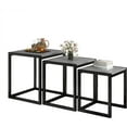 thumbnail image 1 of vfytbgnhj Table Gigogne Tables d'Appoint Table Basse, Table de Bout Empilable avec Cadre en Métal Brun Rustique, 1 of 9