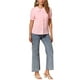 thumbnail image 2 of INSPIRAR CHIC Blusa de mujer con cuello Peter Pan en contraste, manga corta abullonada, camisa de cuadros, color rosa, 2 of 6