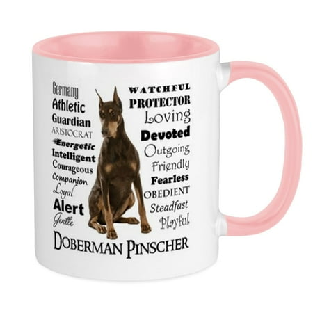 

CafePress - Doberman Traits Mugs - Ceramic Coffee Tea Novelty Mug Cup 11 oz