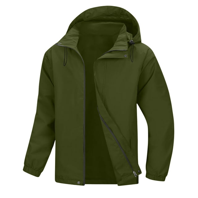 Yuyuzo Manteau de Pluie pour Homme Léger Imperméable à Capuche Coupe-Vent Golf Course à Pied Randonnée Voyage Manteau de Pluie avec Capuche
