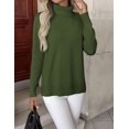 thumbnail image 5 of Zeagoo Women' Turtleneck Sweater Long Sleeve Spilt Hem Casual Knit Pullover Chunky Fall Winter Jumper Top, 5 of 6