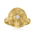 thumbnail image 3 of Ross-Simons 18kt Gold Over Sterling Ripple Ring With Diamonds, Women's, Adult, 3 of 8