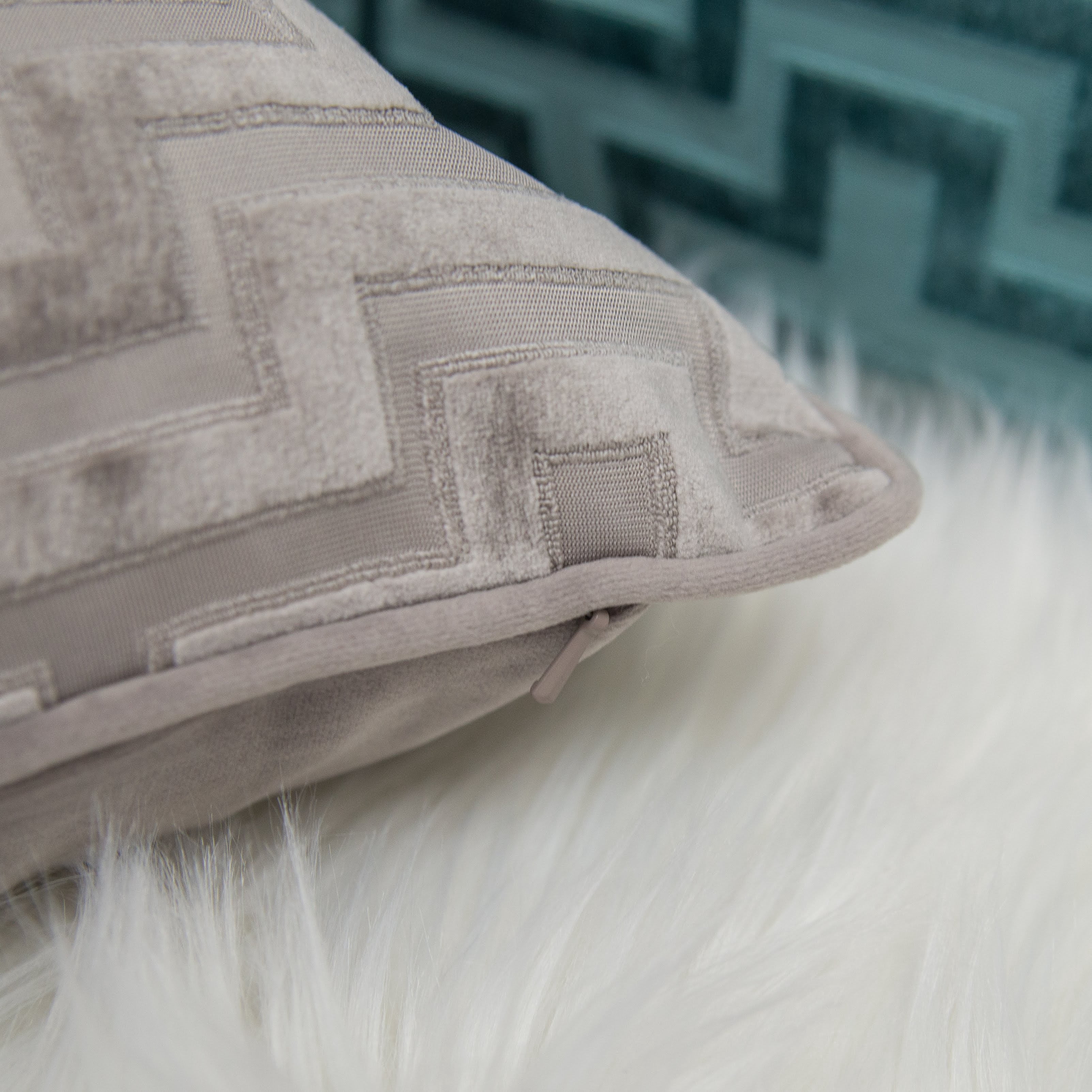 Kean Gray Geometric Polyester 12 in. x 20 in. Throw Pillow