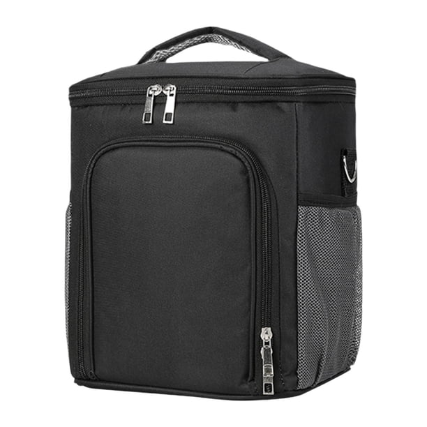 Bolsa térmica para comida fría y caliente, lonchera de tela Oxford, lonchera negro