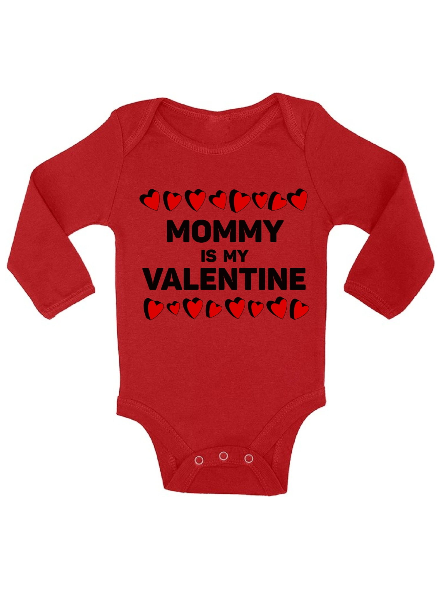 Carters Baby Mommy is My First Valentine Long Sleeve Red Bodysuit 
