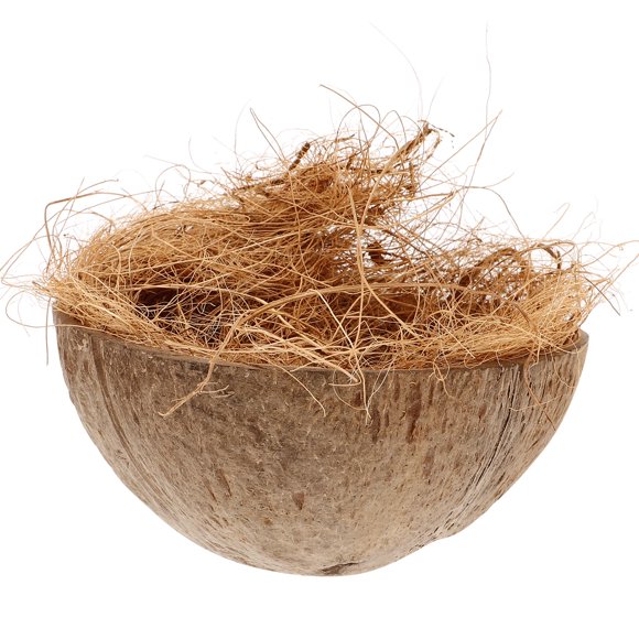 VERDANVERSE Natural Coconuts Shell Bird Nest for Parakeets Hanging Bird House Breeding and Resting