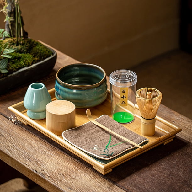 Juego De 5 Piezas Para Matcha Tradicional | Cuenco De Cerámica Con Boquilla, Batidor De Bambú, Cuchara Y Colador | Ideal Para Preparar Té Matcha Auténtico
