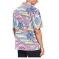 thumbnail image 3 of joogoo Men's Hawaiian Shirt Pink Palm Tree and Dolphin Short Sleeve Casual Button Down Shirts 2XL, 3 of 6