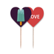 thumbnail image 1 of Azul verde helado helado de dulce Palillos de dientes bandera etiqueta de amor selección de pastelitos, 1 of 4