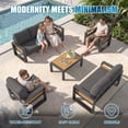 thumbnail image 4 of Clouddwell 7-Seats Aluminum Patio Furniture Set, Outdoor Metal Sofa Conversation Set with Coffee Table for Pool Garden Porch Backyard, Dark Gray, 4 of 7