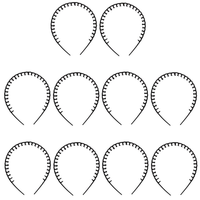10 Uds diademas de plástico negro para el cabello, accesorios para herramientas de bricolaje para el cabello de Colcomx diadema de plástico