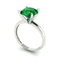 thumbnail image 2 of Solitaire Engagement Ring for Women - 2.5ct Simulated Emerald in 14K White Gold Promise Ring, 2 of 6