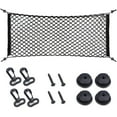 thumbnail image 1 of 35.5 x 15.7 Inch Rear Cargo Net Adjustable Elastic Mesh Storage Organizer Large Capacity Stretchable Trunk Storage Net with Hooks and Screws for Car SUV Truck Van, 1 of 10