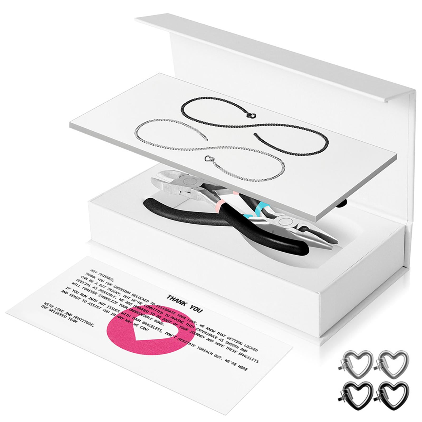 Milageto Permanent Bracelet Kit Bracelet Making for Couples for Summer Valentines Black 1