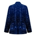 thumbnail image 5 of Xingpeng Flannel Blazer with Sequin Lapel Women's Jacket Fall Winter Casual Long Sleeve Unique Work Office 2026 Blue M, 5 of 6
