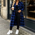 thumbnail image 5 of IUYRTFE Women's Long Plaid Button Down Shirt Jacket Casual Oversized Flannel Coat with Pockets, 5 of 8