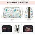 thumbnail image 5 of Naloa Gold Stars Blue Dots Pattern Leather Makeup Bag for Purse Travel, Portable Small Cosmetic Organizer for Women and Girls, Make up Bag with Zipper, 5 of 8