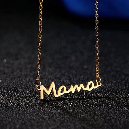 Gold Mama Necklace, Mom Letter Necklace in Gold Mama Pendant, Jewelry Gift for Moms