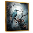 thumbnail image 2 of Designart "Murmuring Hummingbird in Moonlight Blue II" Animals Framed Wall Art - Traditional Blue Bird Bedroom Framed Canvas Wall Art, 2 of 6