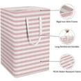 thumbnail image 3 of Jinghua 3Pcs 75L Laundry Basket, Laundry Hamper, Collapsible Laundry Baskets, Laundry Bags, Waterproof with Foam Protected Aluminum Handles, White & Pink, 3 of 7
