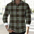 thumbnail image 6 of YFNNUP Mens Plaid Shirt Casual Button Down Flannel Shirts Long Sleeve Work Tshirt Lightweight Beach T-Shirts Dark Blue XXL, 6 of 9