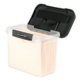 Bankers Box Clear Plastic Portable File Box with Black Lid, 1 Pack