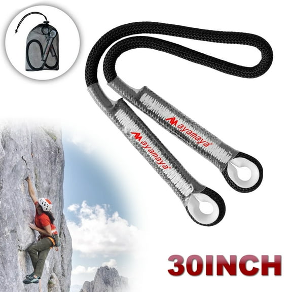 30 inch Prusik Cord Pre-Sewn, 27KN Nylon Prusik Loop Eye-to-Eye Pre-Sewn with Double Braid CE Certification for Outdoor Rescue Climbing Rope