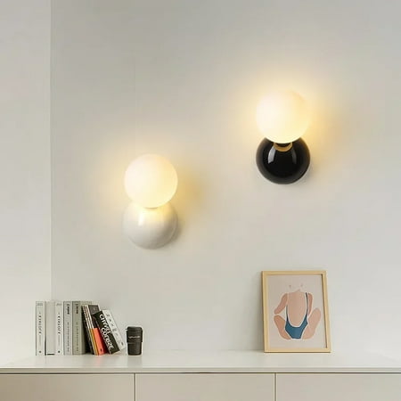 

LOPNGLS Nordic Modern Cream LED Wall Lamp Living Bedroom Bedside Decor Sconce Wall Light Staircase Hallway Corridor Aisle Lighting 6pa
